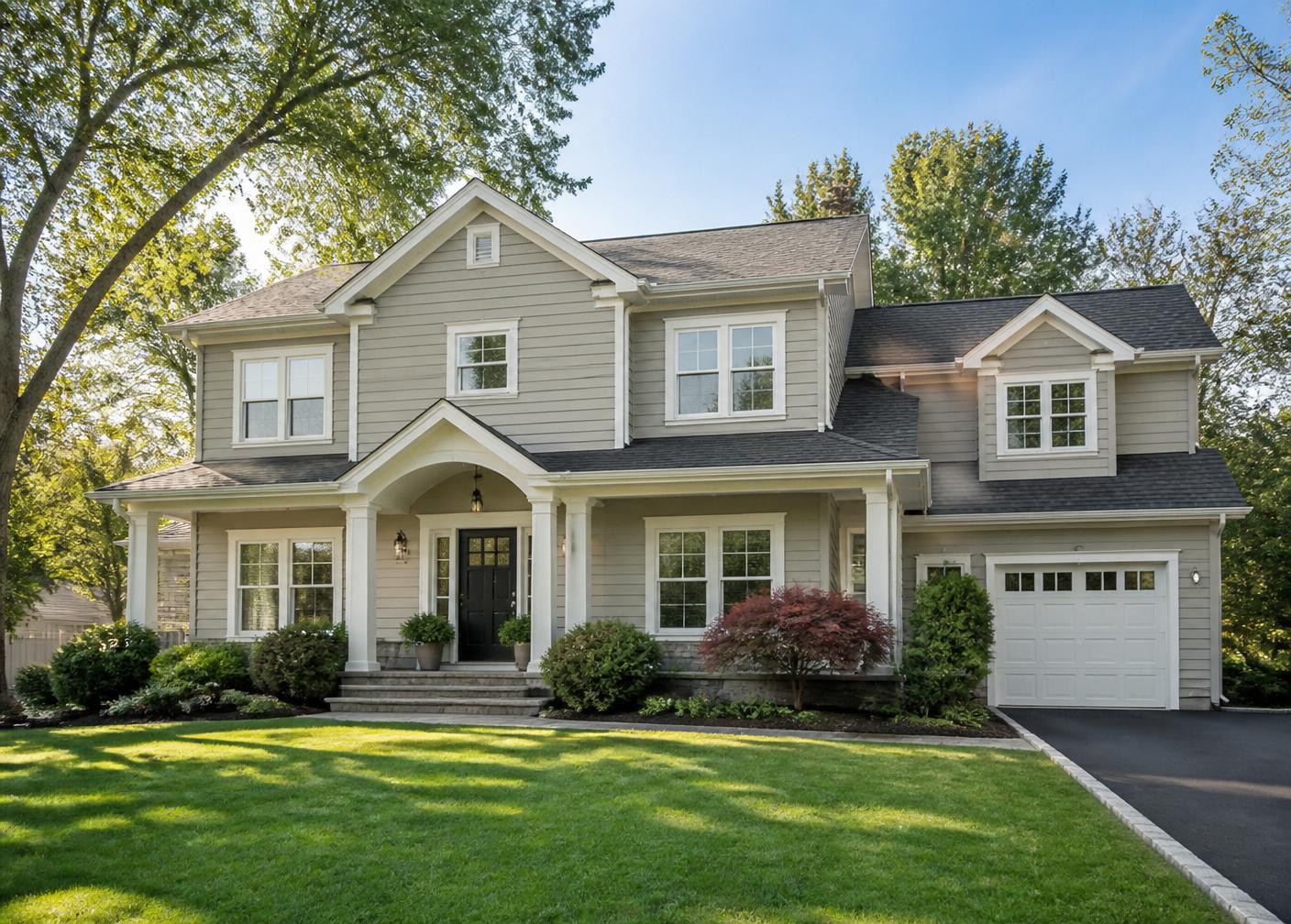 Two-story home exterior repaint