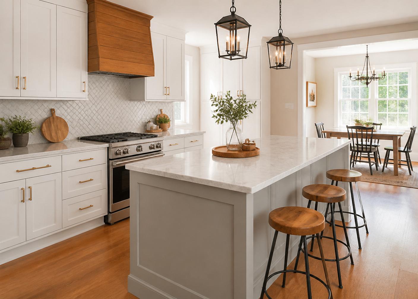 Freshly painted kitchen